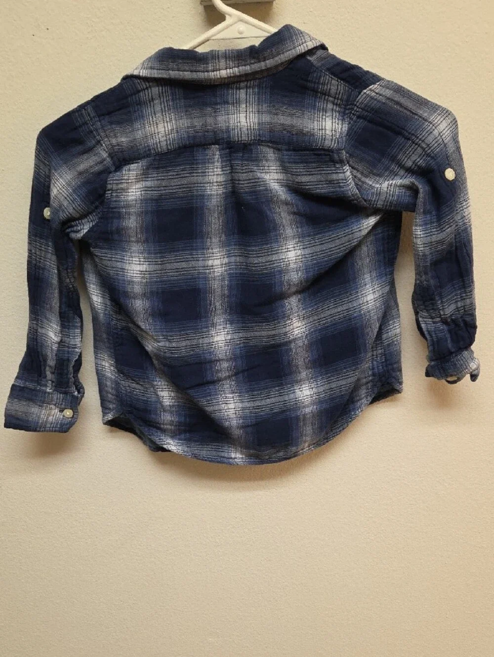GAP Blue and White Plaid Kids Button-Down Shirt